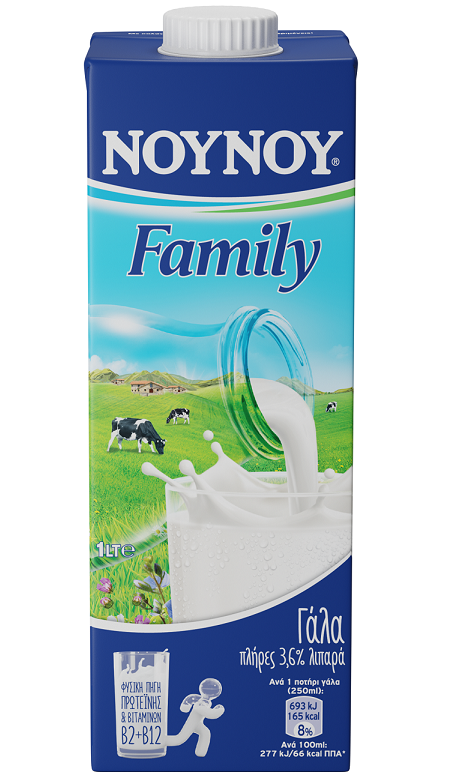 Γάλα Υψηλής Θερμικής Επεξεργασίας Family 3,6% λιπαρά ΝΟΥΝΟΥ (1lt)