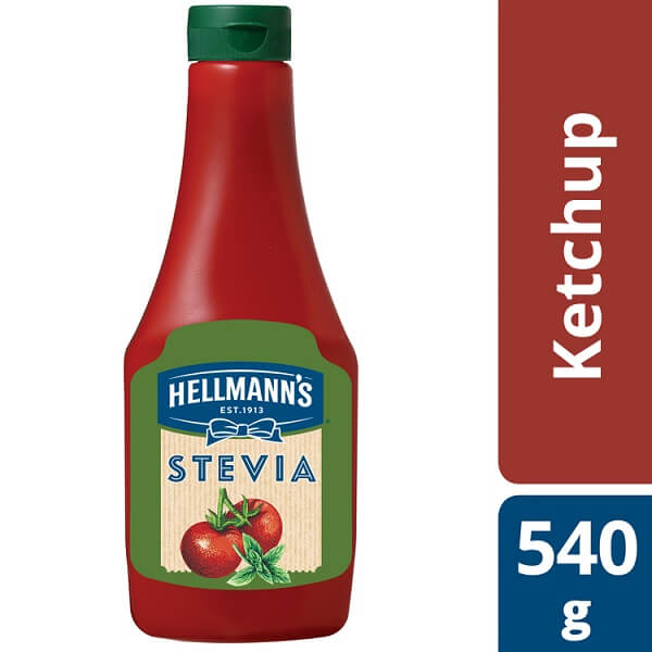 Κέτσαπ με γλυκαντικό από το φυτό Στέβια Hellmann’s (540 ml)