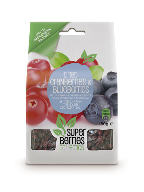 Αποξηραμένα Cranberries & Blueberries Super Berries Collection (150g)