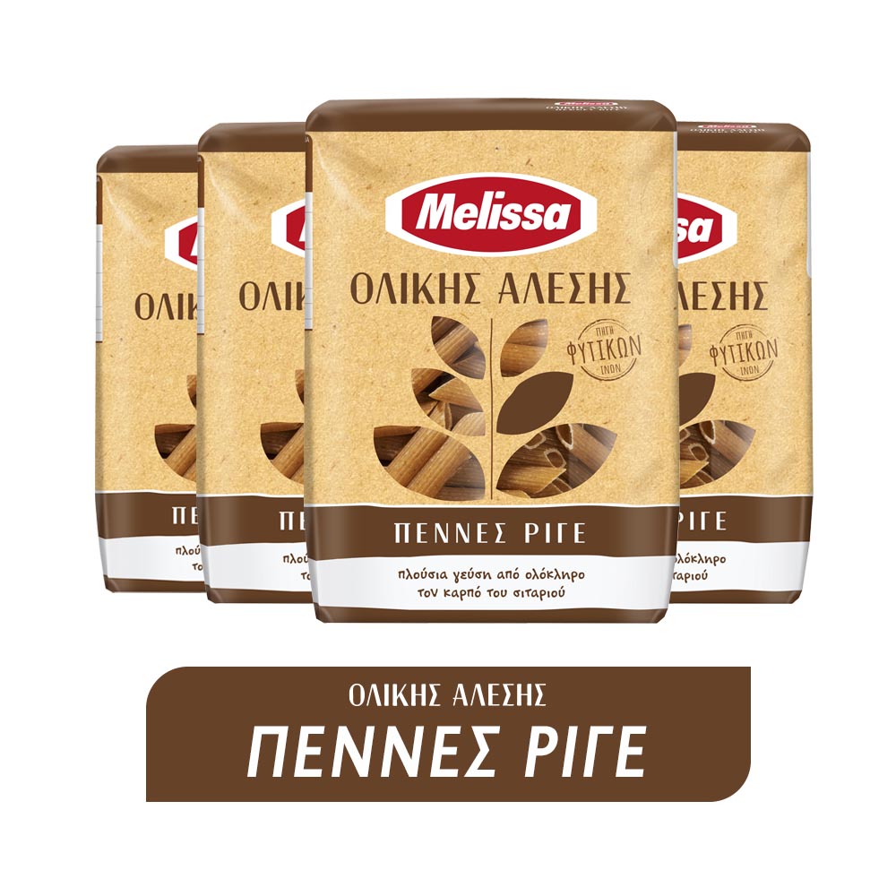 Πέννες Ριγέ Ολικής Άλεσης Melissa (4×500 g) τα 4τεμ μόνο 5,40€