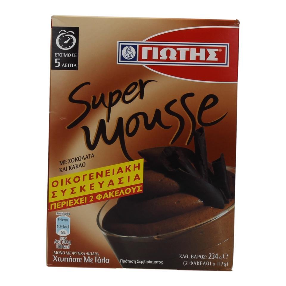 Μείγμα Super Mousse Κακάο Οικογενειακή Συσκευασία Γιώτης (2Χ117 g)
