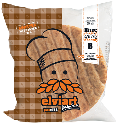 Πίτα Ολικής Άλεσης Ελβιάρτ 6 τεμ (510 g)