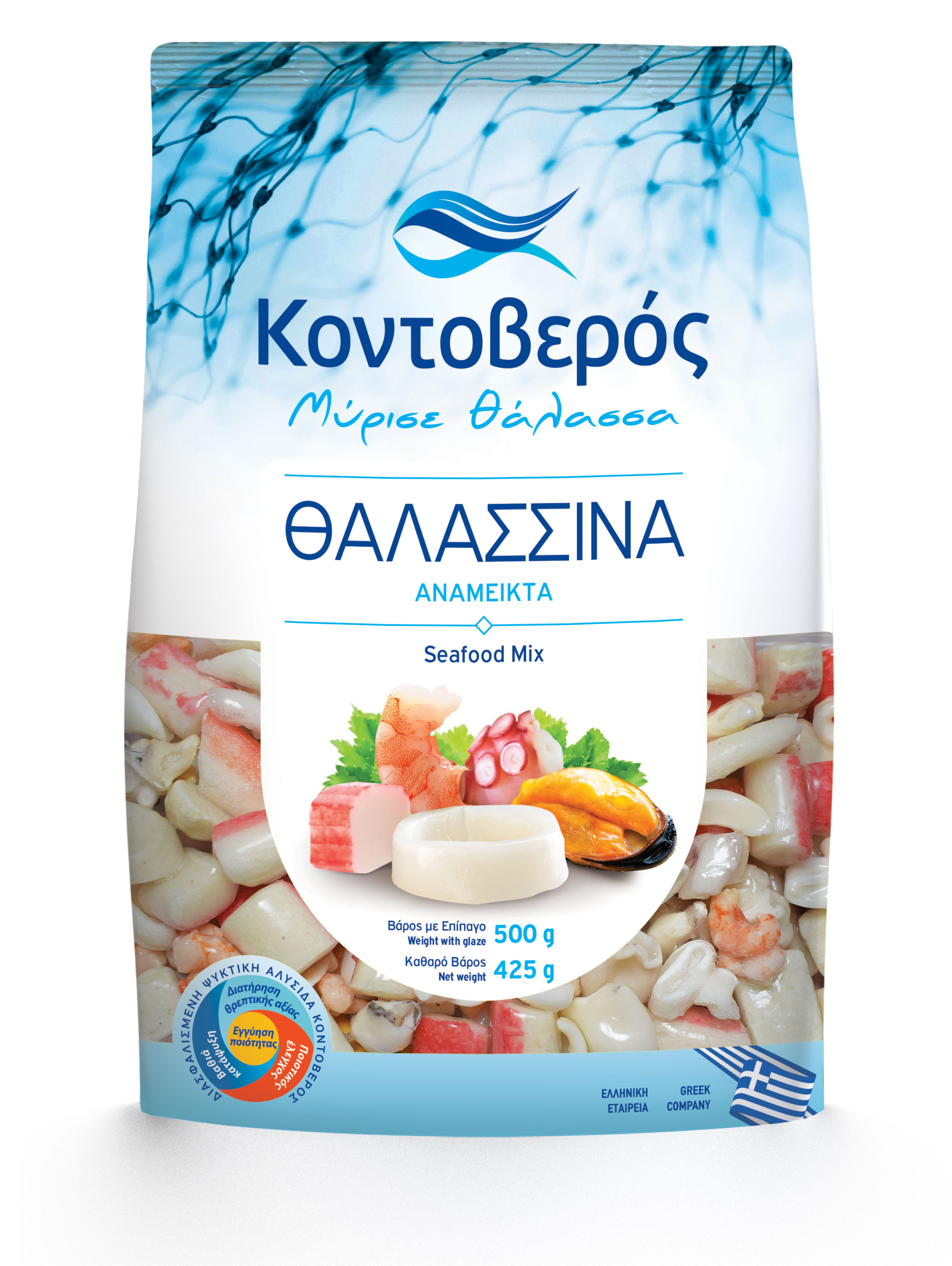 Ανάμεικτα Θαλασσινά Κατεψυγμένα IQF Κοντοβερός (500g – κ.β.425g)