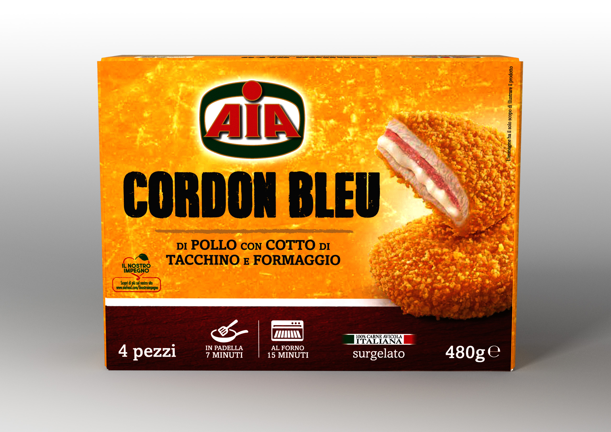 Cordon bleu κοτόπουλου πανέ κατεψυγμένα ΑΙΑ (240g)