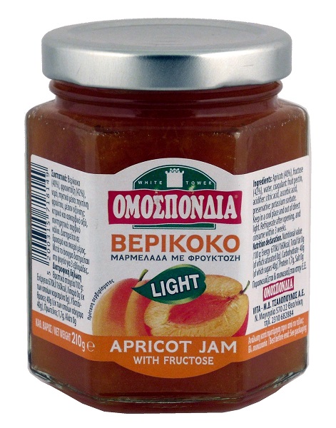 Μαρμελάδα Light Βερίκοκο Ομοσπονδία (210g)