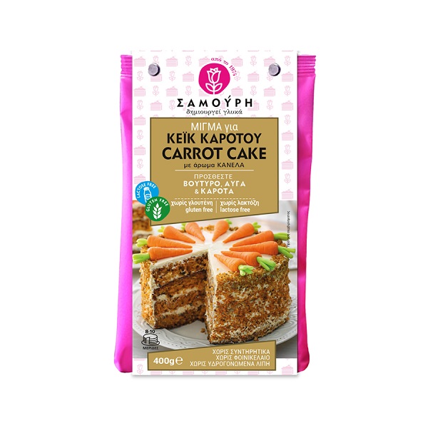 Έτοιμο Μείγμα Κέικ Καρότου Σαμούρη (400ml)