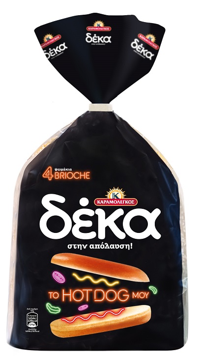 Ψωμάκια για Hot Dog Brioche Δέκα Καραμολέγκος (380g)