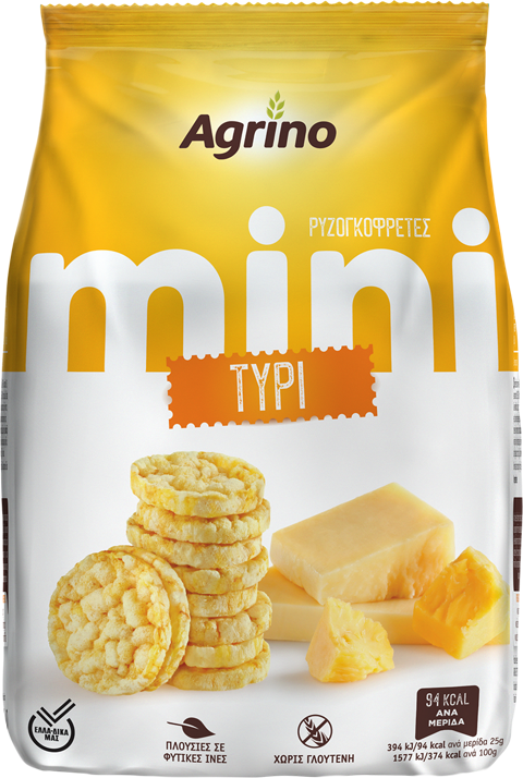 Agrino Ρυζογκοφρέτες Mini με Τυρί Agrino (50g)