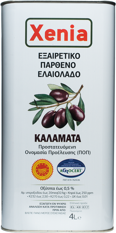 Εξαιρετικό Παρθένο Ελαιόλαδο Π.Ο.Π. Καλαμάτα Xenia (4lt)