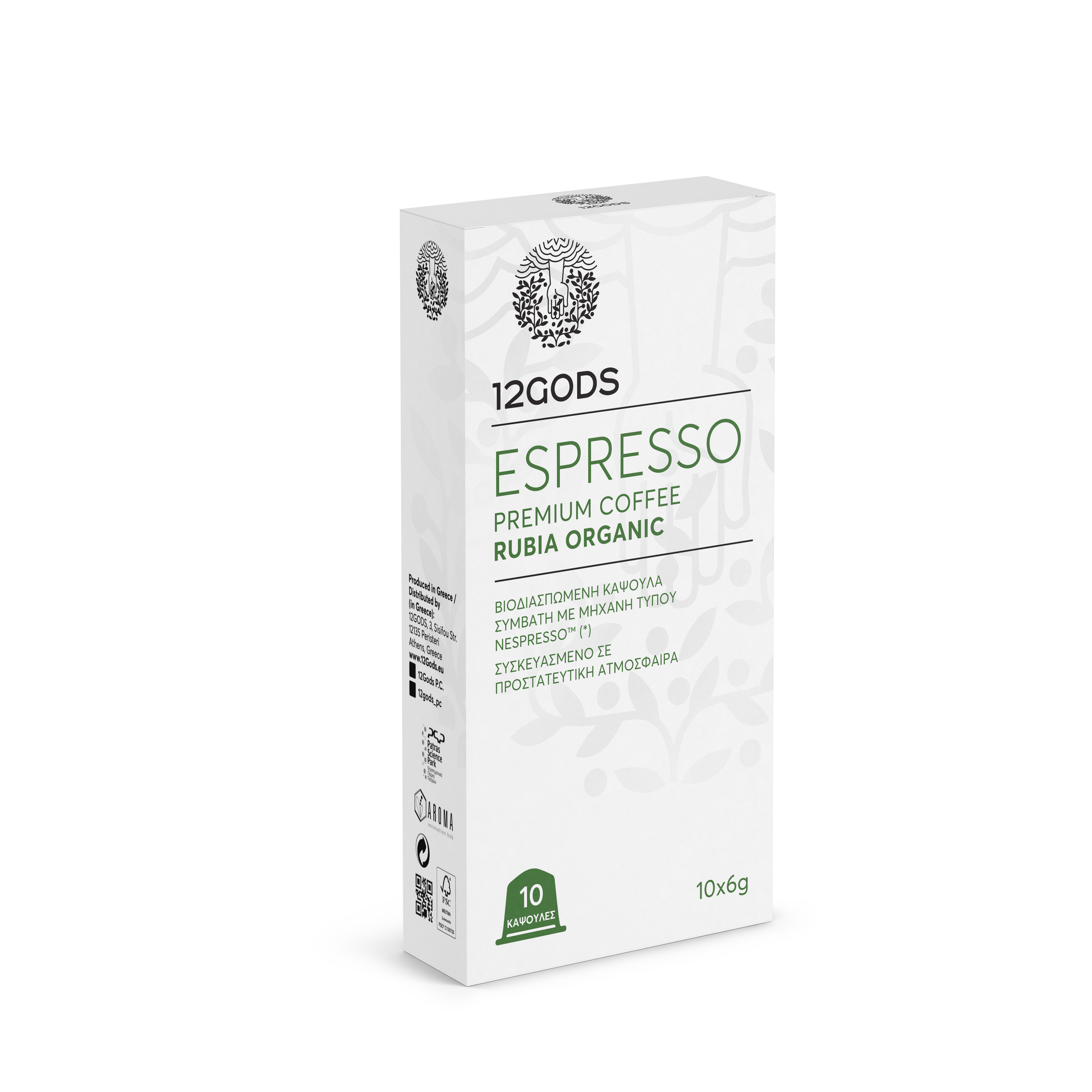 12 Gods Κάψουλες espresso Rubia Organic 12 Gods (10 τμχ)
