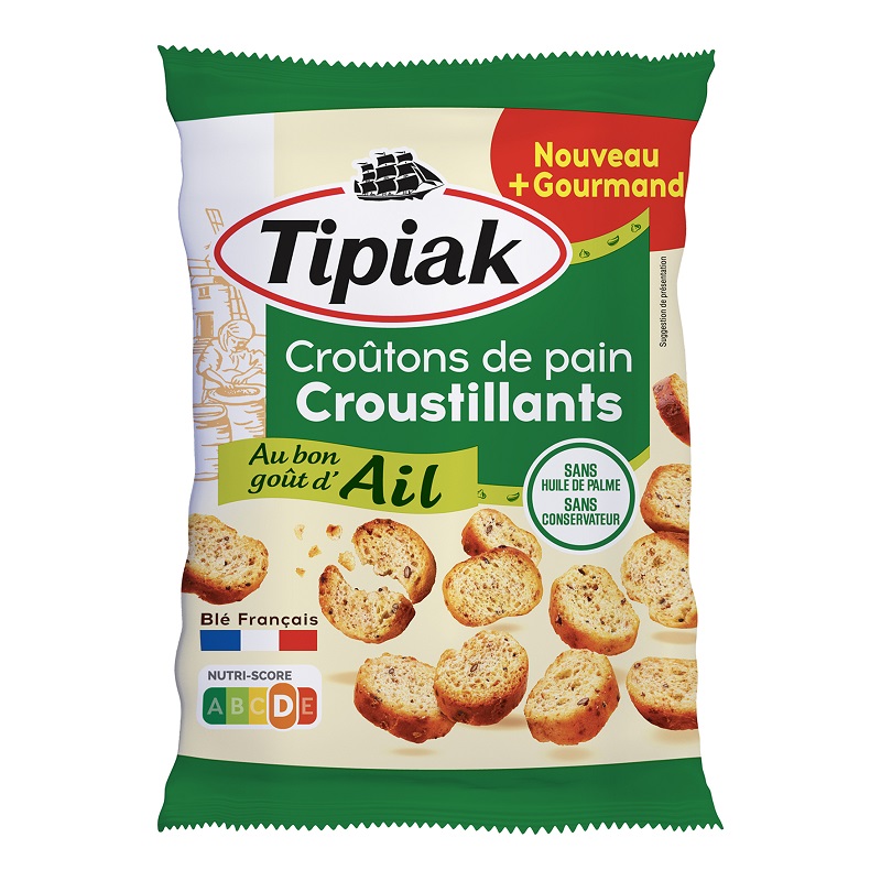 Κρουτόν Φουρνιστά με Γεύση Σκόρδο Tipiak (75g)