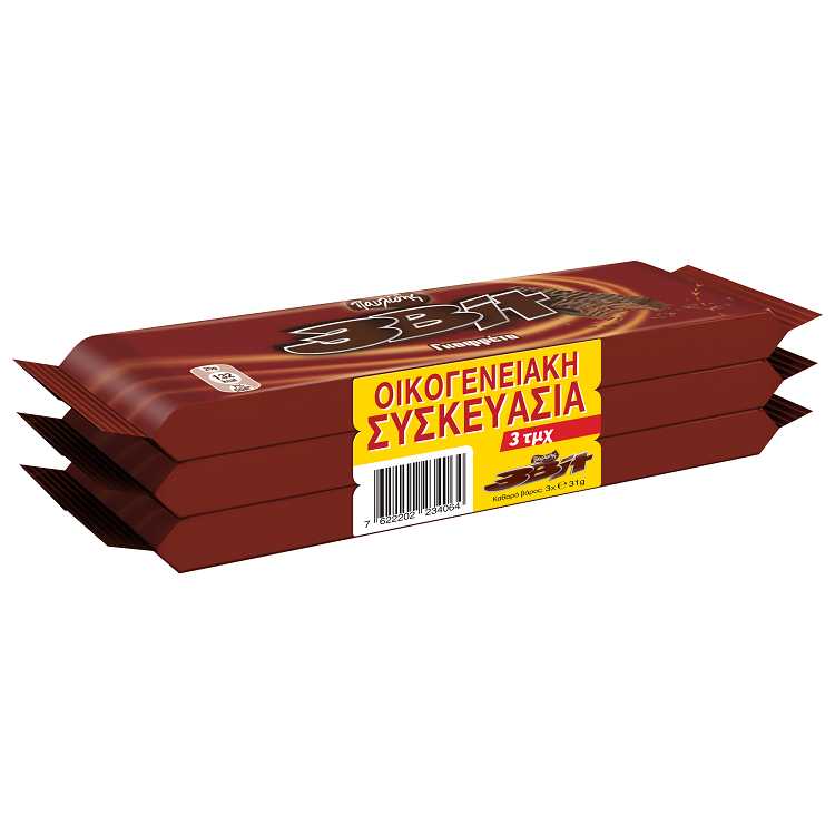 Mondelez Γκοφρέτα 3Bit οικογενειακή συσκευασία Παυλίδης (3x31g)