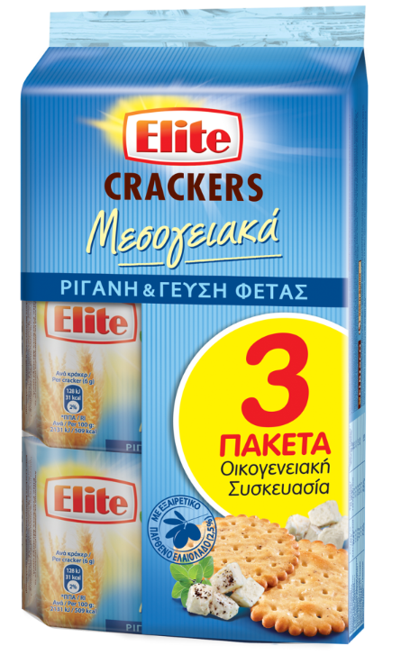 Elbisco Μεσογειακά Crackers με Φέτα και Ρίγανη Elite (3X105g)