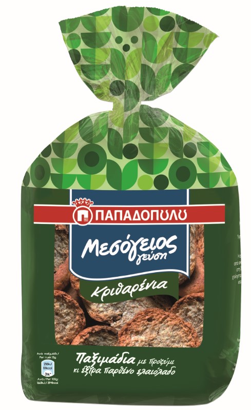 Παξιμάδια με Κριθάρι Μεσόγειος γεύση Παπαδοπούλου (350 g)