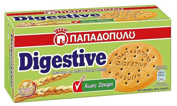 Μπισκότα Digestive Χωρίς Ζάχαρη Παπαδοπούλου (250g)