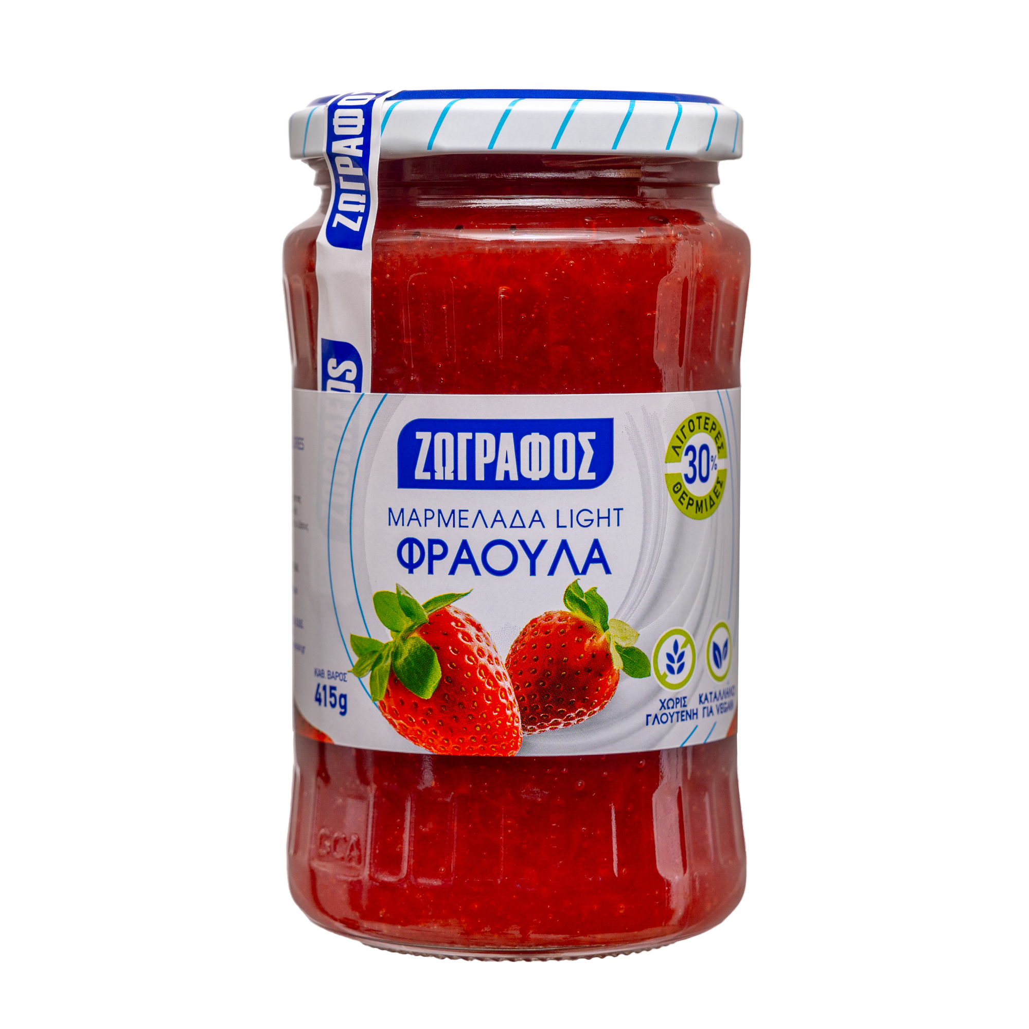Ζωγράφος Μαρμελάδα Φράουλα Light με Φρουκτόζη Ζωγράφος (415 g)