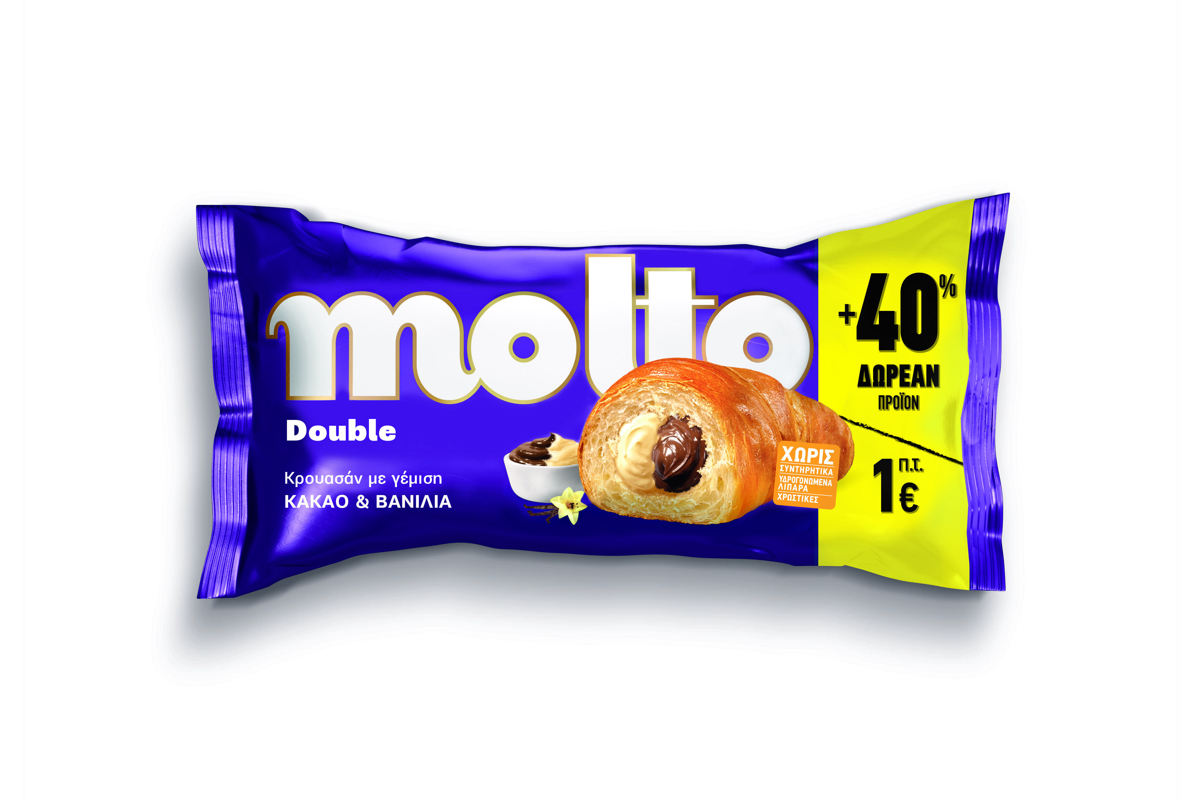 Κρουασάν Κακάο Βανίλια Molto Double 80g + 40% Δωρεάν Προϊόν (110 g)