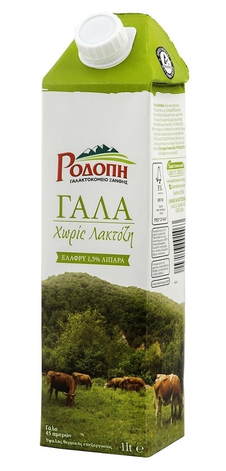 Γάλα χωρίς Λακτόζη Ροδόπη (1lt)