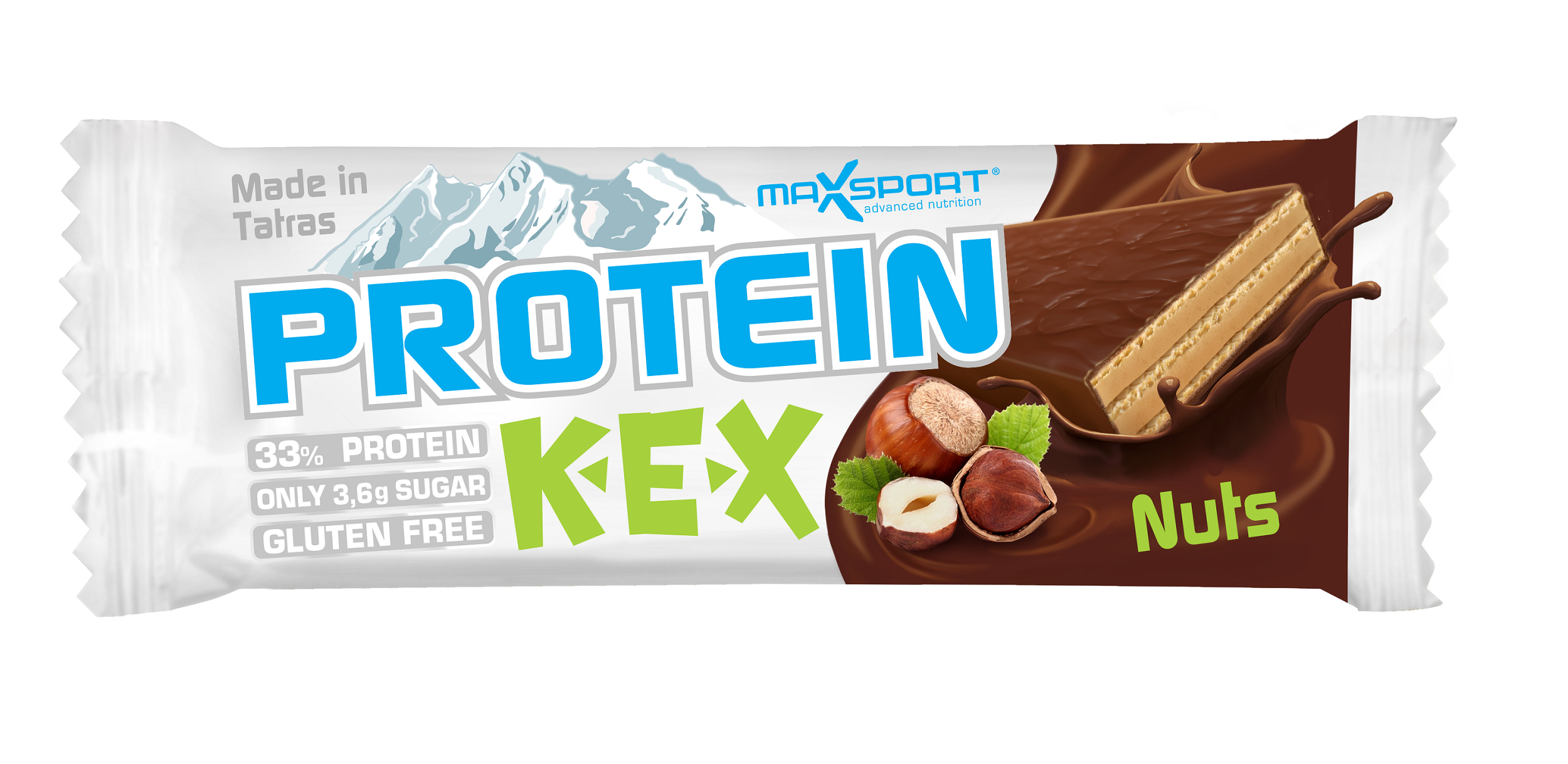 Γκοφρέτα πρωτείνης με Ξηρούς Καρπούς Kex Maxsport (40g)