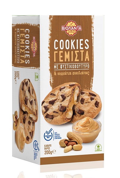 Βιολάντα Cookies Γεμιστά με Φυστικοβούτυρο & Κομμάτια Σοκολάτας Βιολάντα (200g)