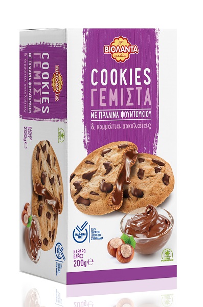 Βιολάντα Cookies Γεμιστά με Πραλίνα Φουντουκιού & Κομμάτια Σοκολάτας Βιολάντα (200g)