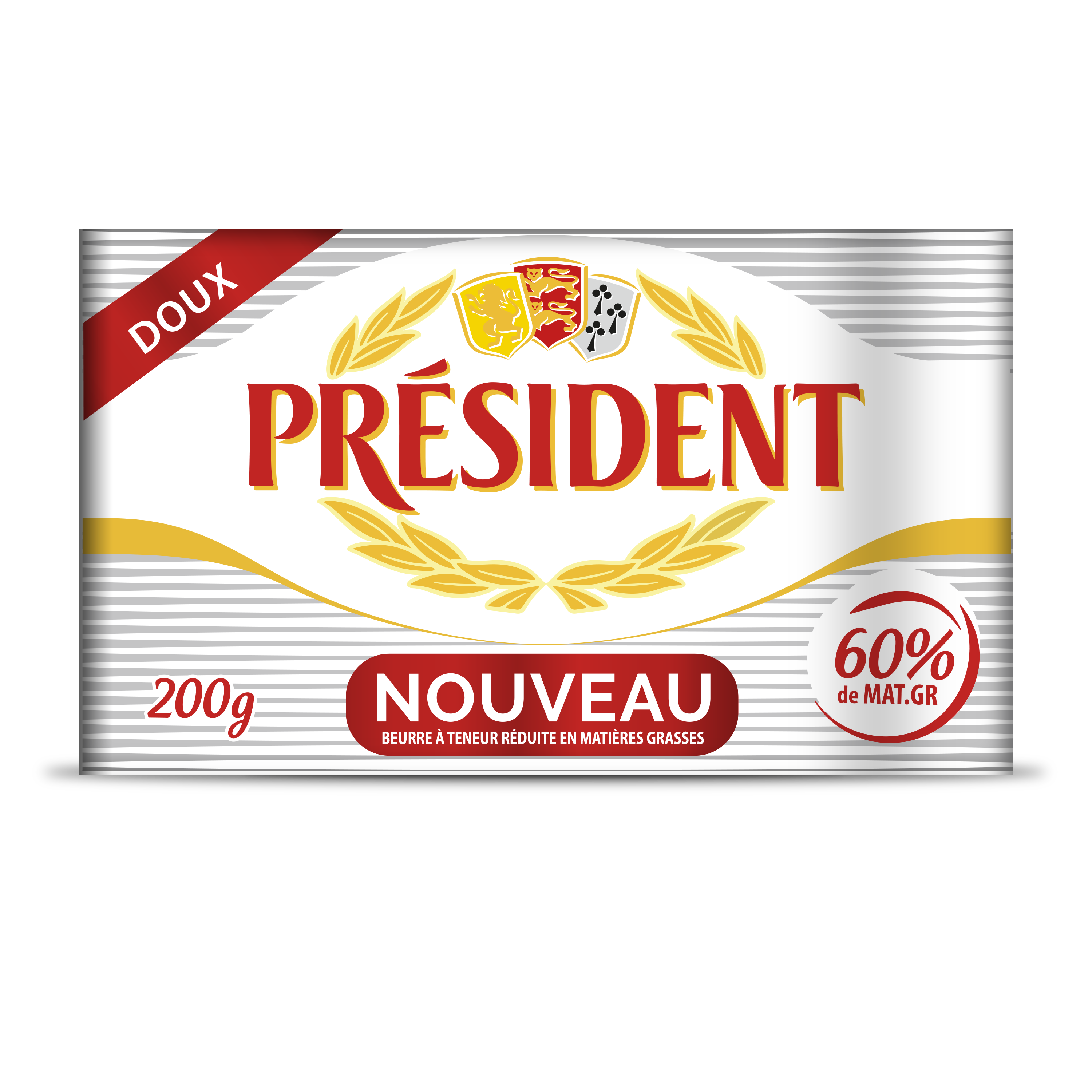Lactalis Βούτυρο ανάλατο 60% λιπαρά σε αλουμινόφυλλο President (200g)