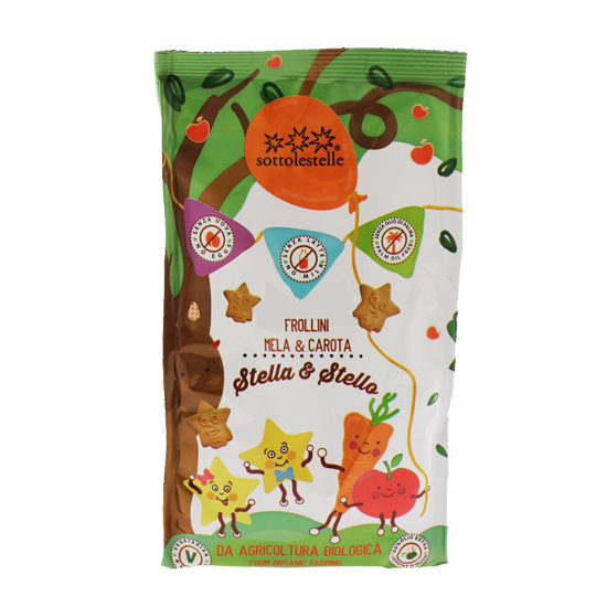 Βιολογικά Μπισκότα με Μήλο & Καρότο Stella e Stello Sottolestelle (300g)