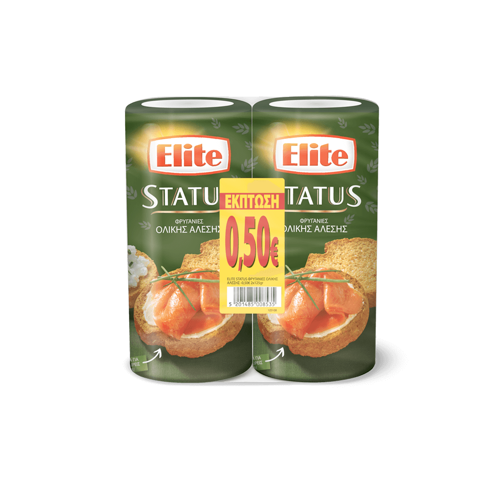 Φρυγανιές Ολικής Άλεσης Status Elite (2x125gr) -0,50 €
