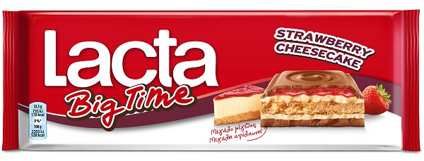 Σοκολάτα Γάλακτος Φράουλα Cheesecake Big Time Lacta (300g)