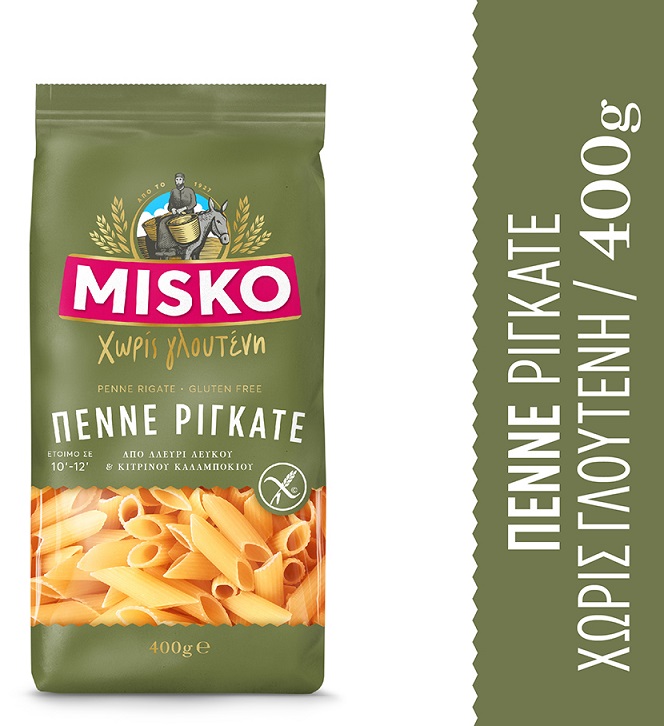 Μακαρόνια Πέννε Ριγκάτε Χωρίς Γλουτένη Misko (400g)