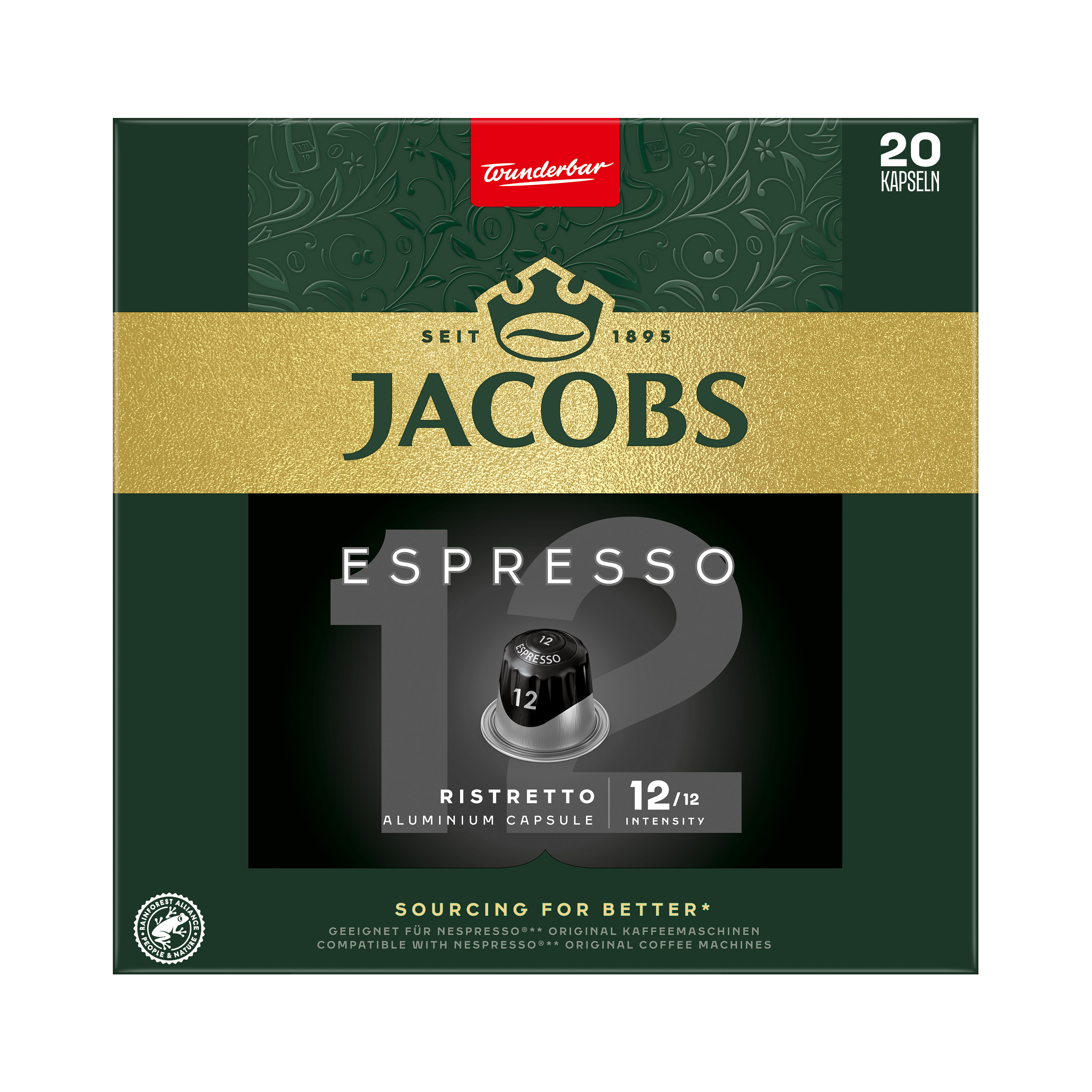 Jacobs Douwe Egberts Κάψουλες Espresso Ristretto Jacobs (20 τεμ)