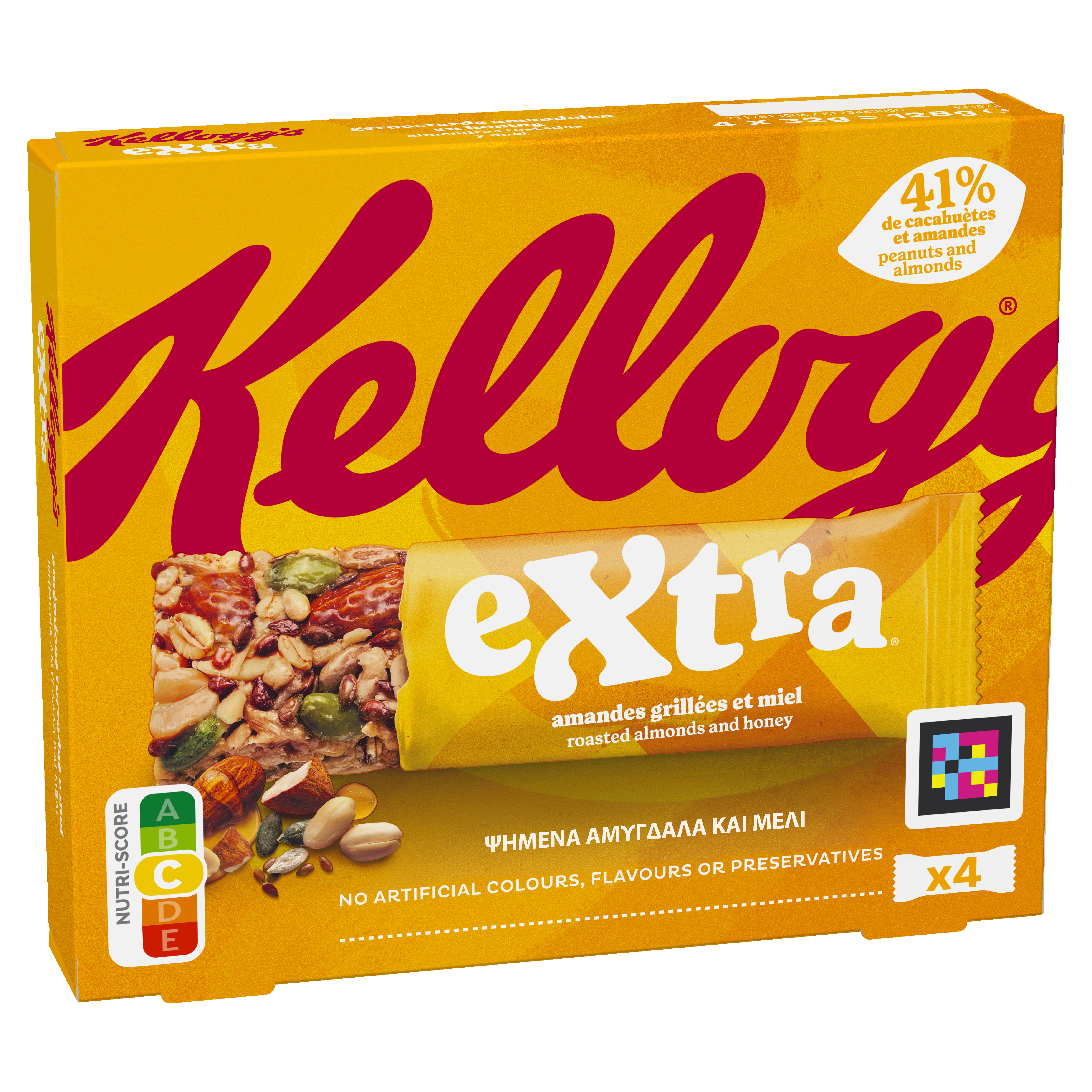 Μπάρες Δημητριακών Αμύγδαλα και Μέλι Extra Kellogg’s (4x32g)