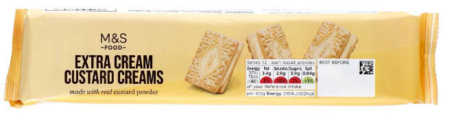 Marks & Spencer 12 μπισκότα sandwich με γέμιση γεύση βανίλια Marks & Spencer (165g)