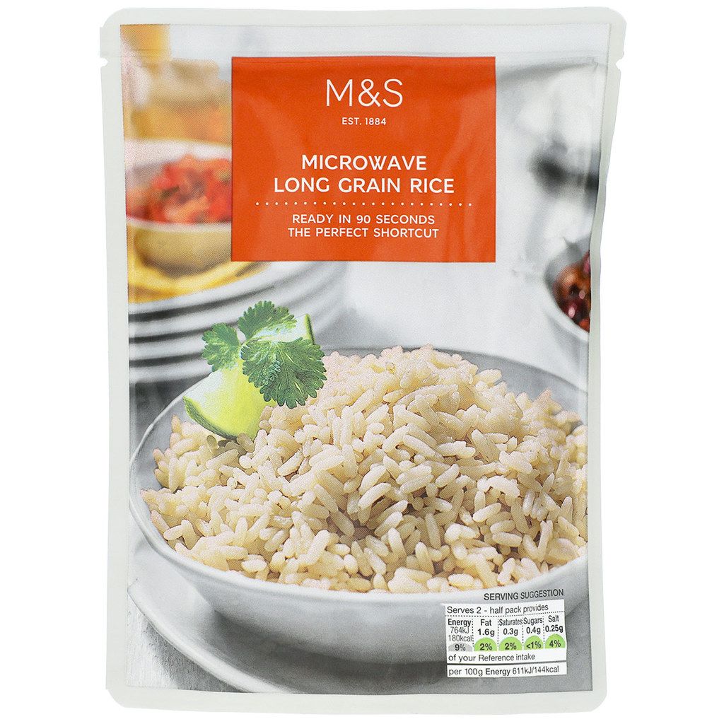 Μακρύκοκκο Ρύζι για Φούρνο Μικροκυμάτων Marks & Spencer (250g) 4100142821