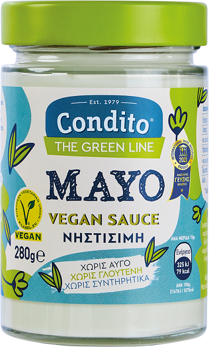 Condito Α.Ε.Β.Ε. Τροφίμων Μαγιονέζα Vegan χωρίς Γλουτένη The Green Line Condito (280 g)
