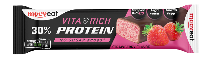 Healthier Choice Μπάρα Πρωτεΐνης Strawberry Vita-Rich 30% MOOVEAT (60g)