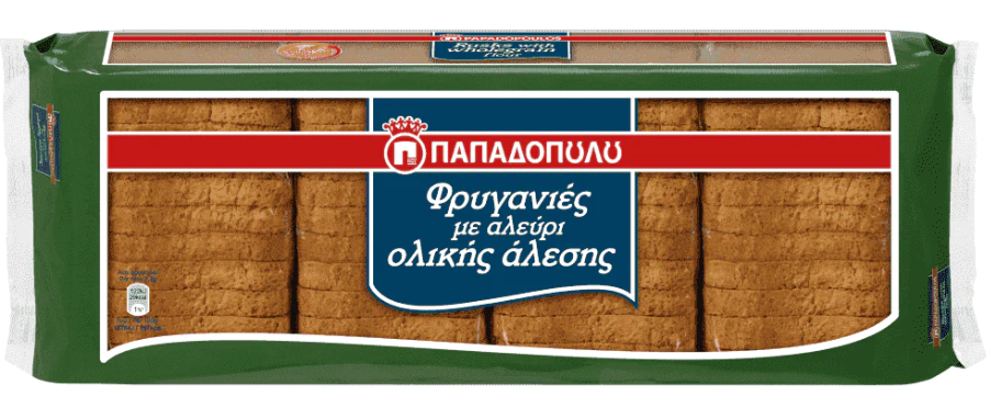 Παπαδοπούλου Φρυγανιές Ολικής Άλεσης Παπαδοπούλου (320g)