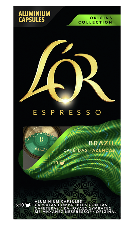 Jacobs Douwe Egberts Κάψουλες espresso Brazil L'OR (10 τεμ)