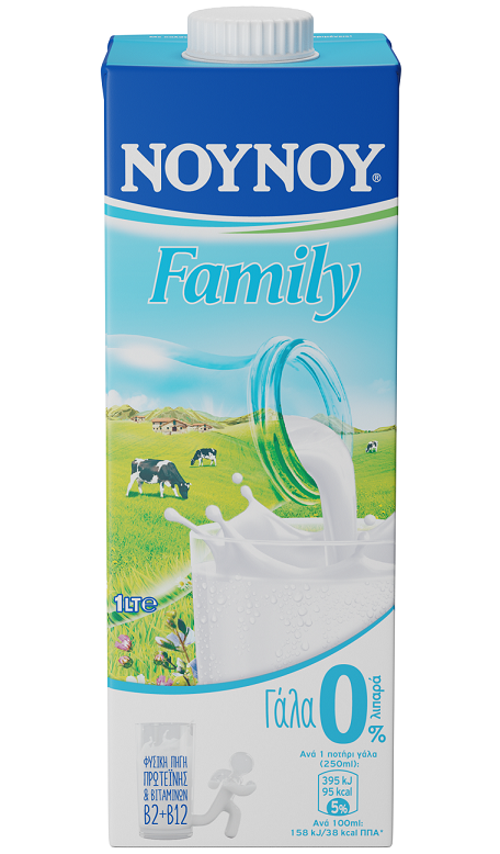 Γάλα Υψηλής Θερμικής Επεξεργασίας Family 0% λιπαρά ΝΟΥΝΟΥ (1lt)