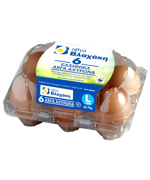 Αυγά Φρέσκα Αχυρώνα Large 6τεμ. Βλαχάκη (63-73 g)