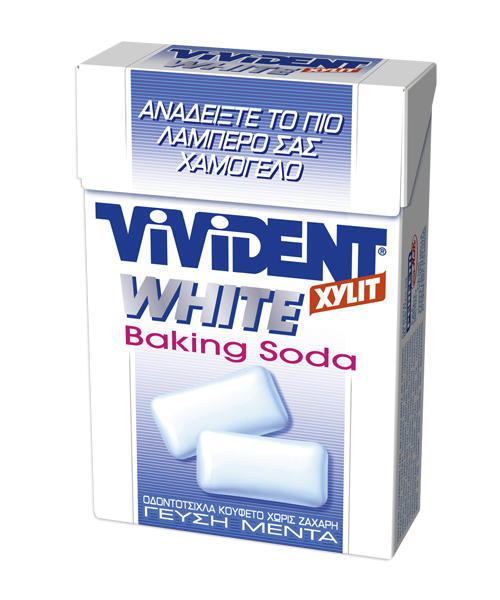 Τσίχλες Μέντα Xylit White Baking Soda Vivident (29 g)