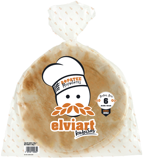 Πίτα Αραβικός Άρτος Ελβιάρτ 6 τεμ (500 g)