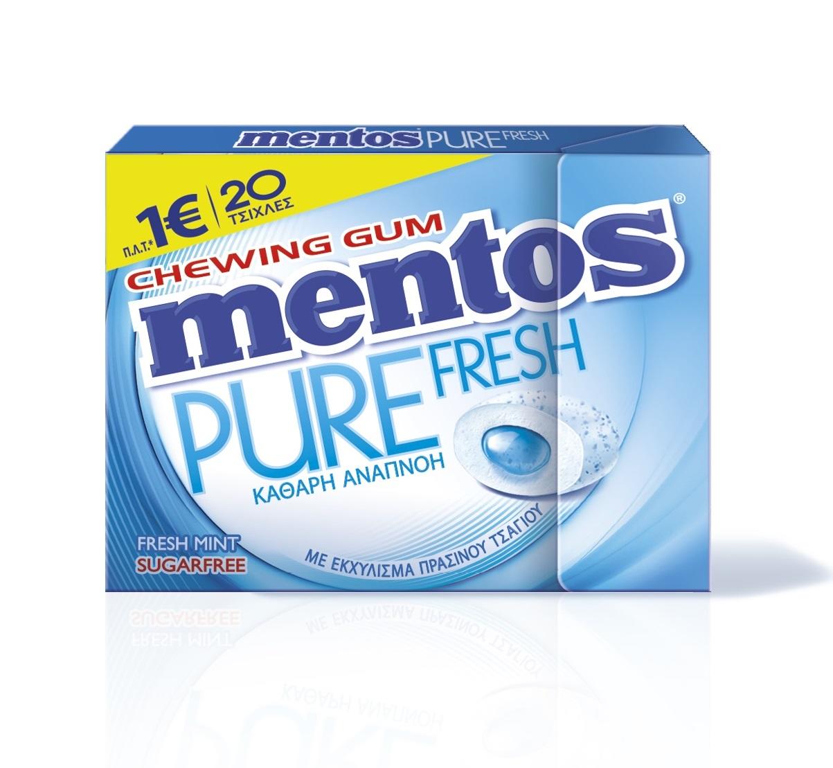 Τσίχλες Fresh Mint Pure Fresh Mentos (30 g)