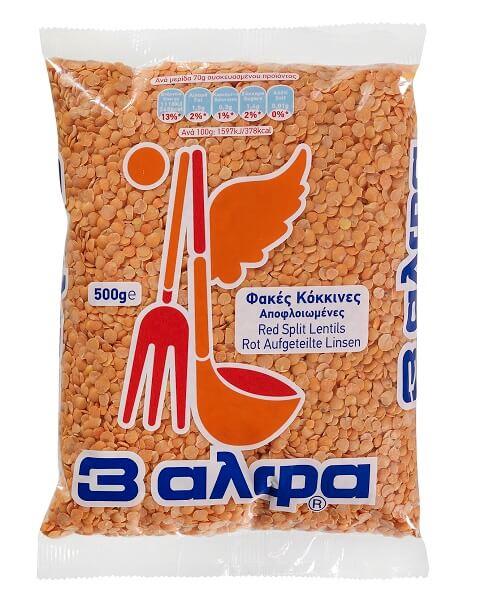 Φακές Κόκκινες 3αλφα (500 g)