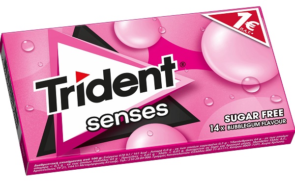 Τσίχλες με γεύση Τσιχλόφουσκα Trident Senses (27g)