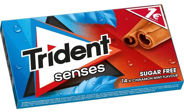 Τσίχλες με γεύση Κανέλλας & Μέντας Trident Senses (27g)