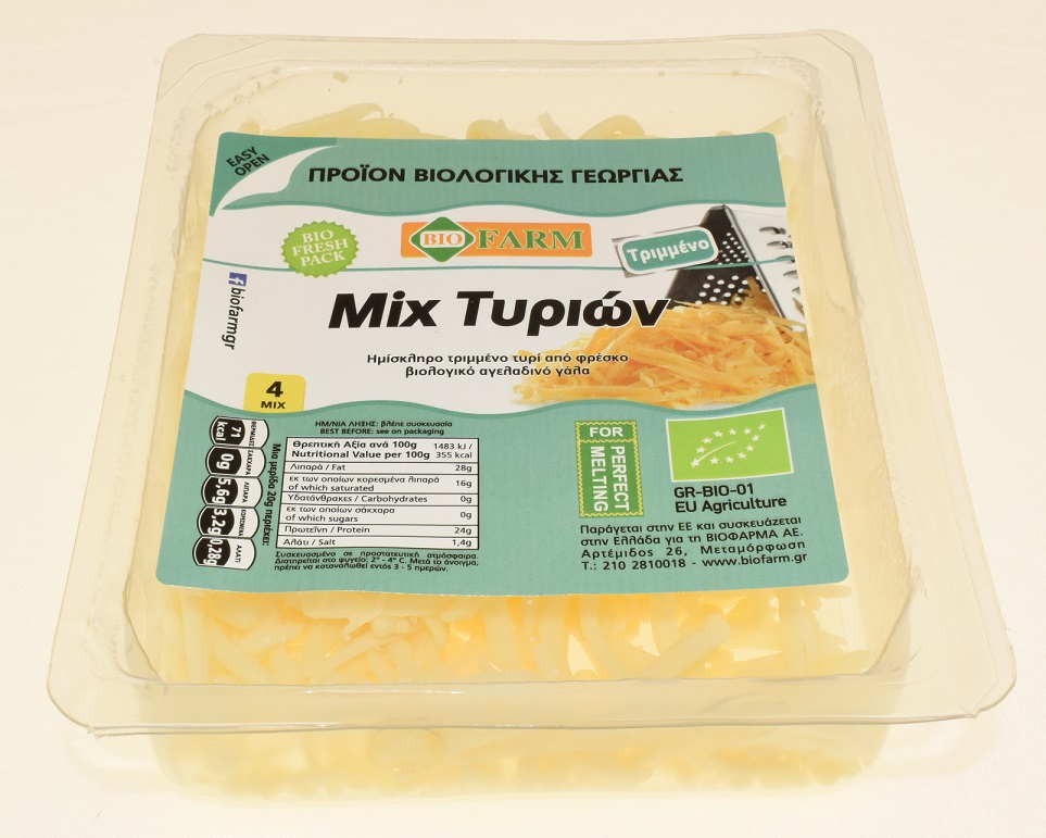 Βιοφάρμα Mix Τριμμένων Βιολογικών Τυριών Βιοφάρμα (150g)