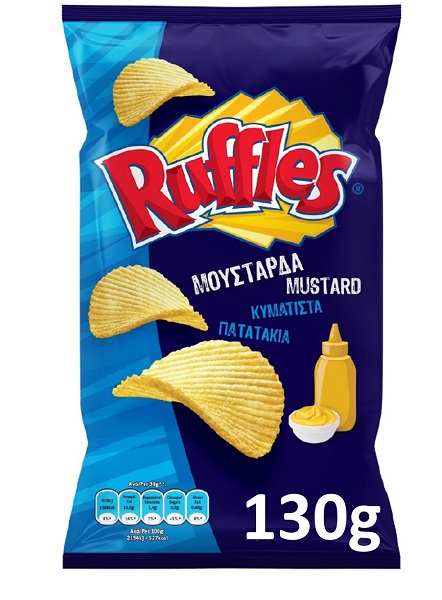 Κυματιστά Πατατάκια Μουστάρδα Ruffles (3x130g) 2+1 Δώρο