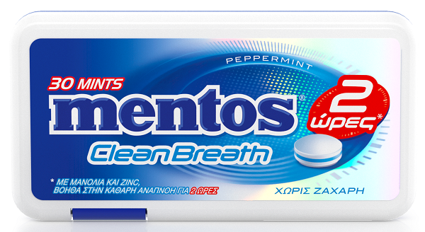 Καραμέλες Μέντα Clean Breath Mentos (21g)