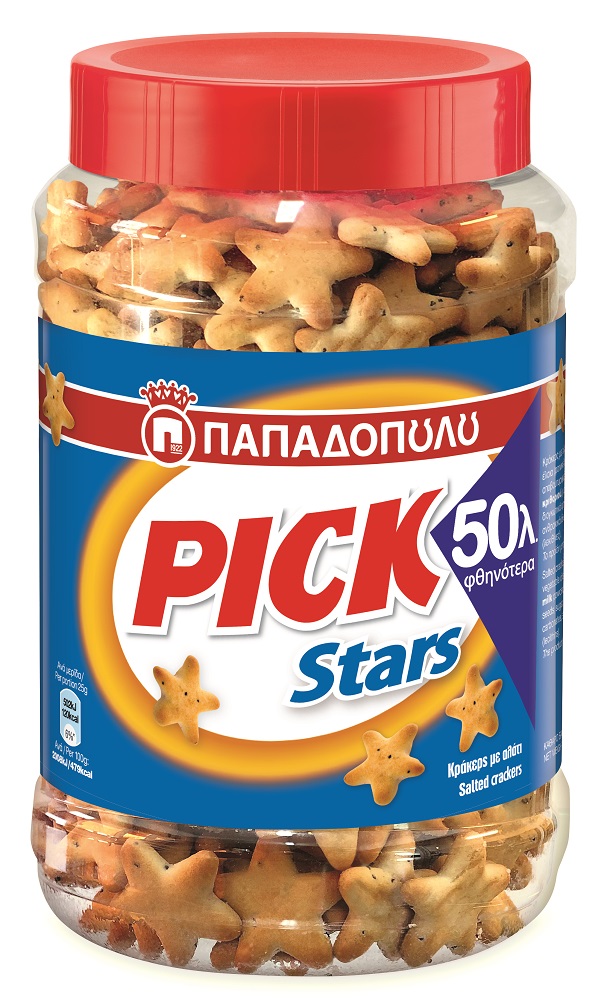 Κράκερς με Αλάτι σε Βάζο Pick Stars Παπαδοπούλου (335g) -0,50€